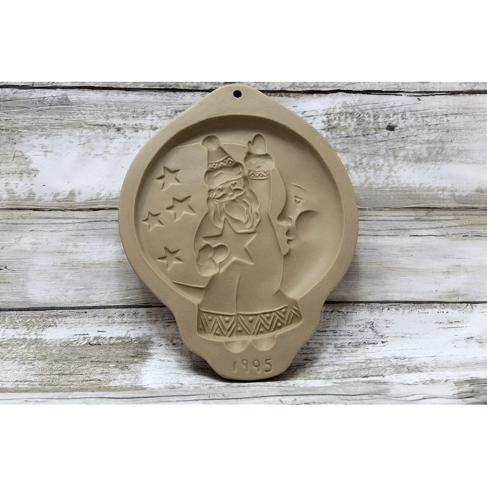 Brown Bag Designs Cookie Mold Santa In The Moon 1995